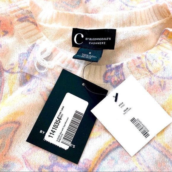 C By Bloomingdales 100% cashmere floral sweater - Picture 8 of 12